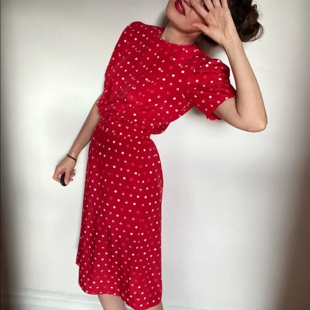 Vintage Petites For Maggy sz 6. Puff sleeves with little shoulder pads. Adorable - Picture 2 of 10